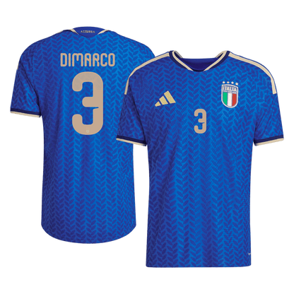 Versão do Jogador DIMARCO #3 Italy Casa World Cup Futebol Camisas 2026 Azul