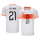 F.DE JONG #21 Netherlands Fora Copa do Mundo Camisa 2026 Branco