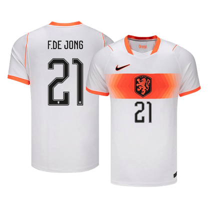 F.DE JONG #21 Netherlands Fora Copa do Mundo Camisa 2026 Branco