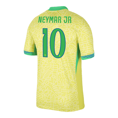Camisola de futebol NEYMAR JR #10 Brasil Home personalizada 2024