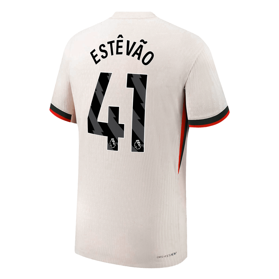 Autêntico ESTÊVÃO #41 Chelsea Fora Futebol Camisas 2025/26 Branco