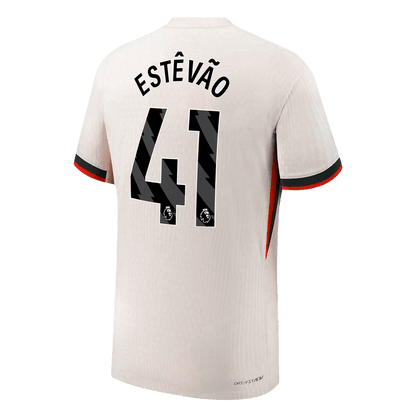 Autêntico ESTÊVÃO #41 Chelsea Fora Futebol Camisas 2025/26 Branco