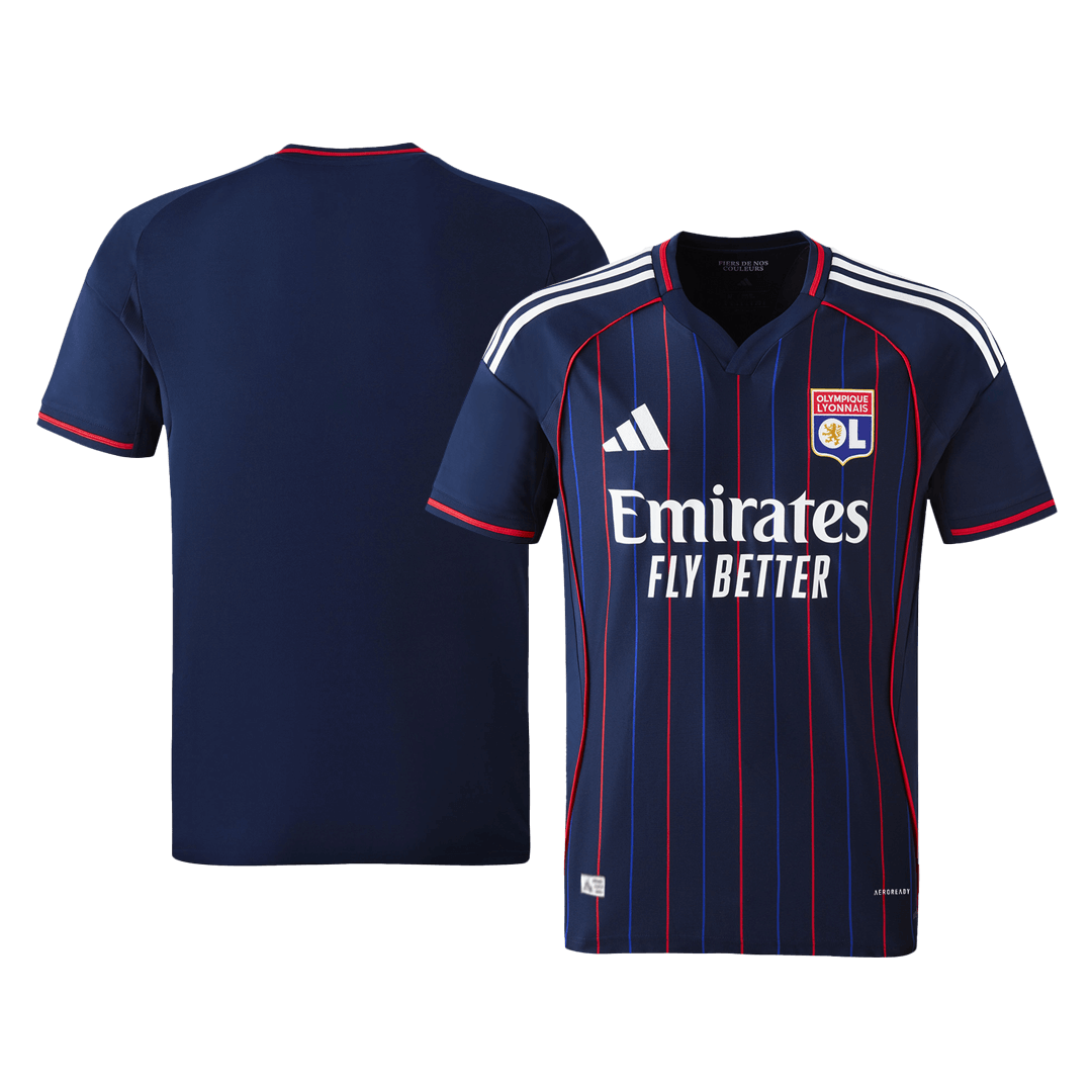 Autêntico Olympique Lyonnais Fora Futebol Camisas 2025/26 Marinha