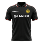 Retrô Manchester United Fora Camisa 1998 Preto