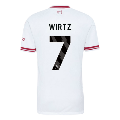 Versão do Jogador WIRTZ #7 Liverpool Fora Futebol Camisas 2026/27 Branco