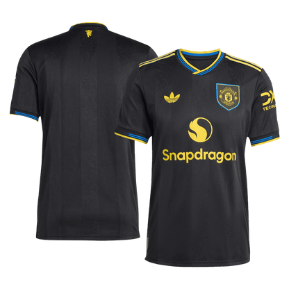 Autêntico Manchester United Fora Terceira Futebol Camisas 2025/26 Preto