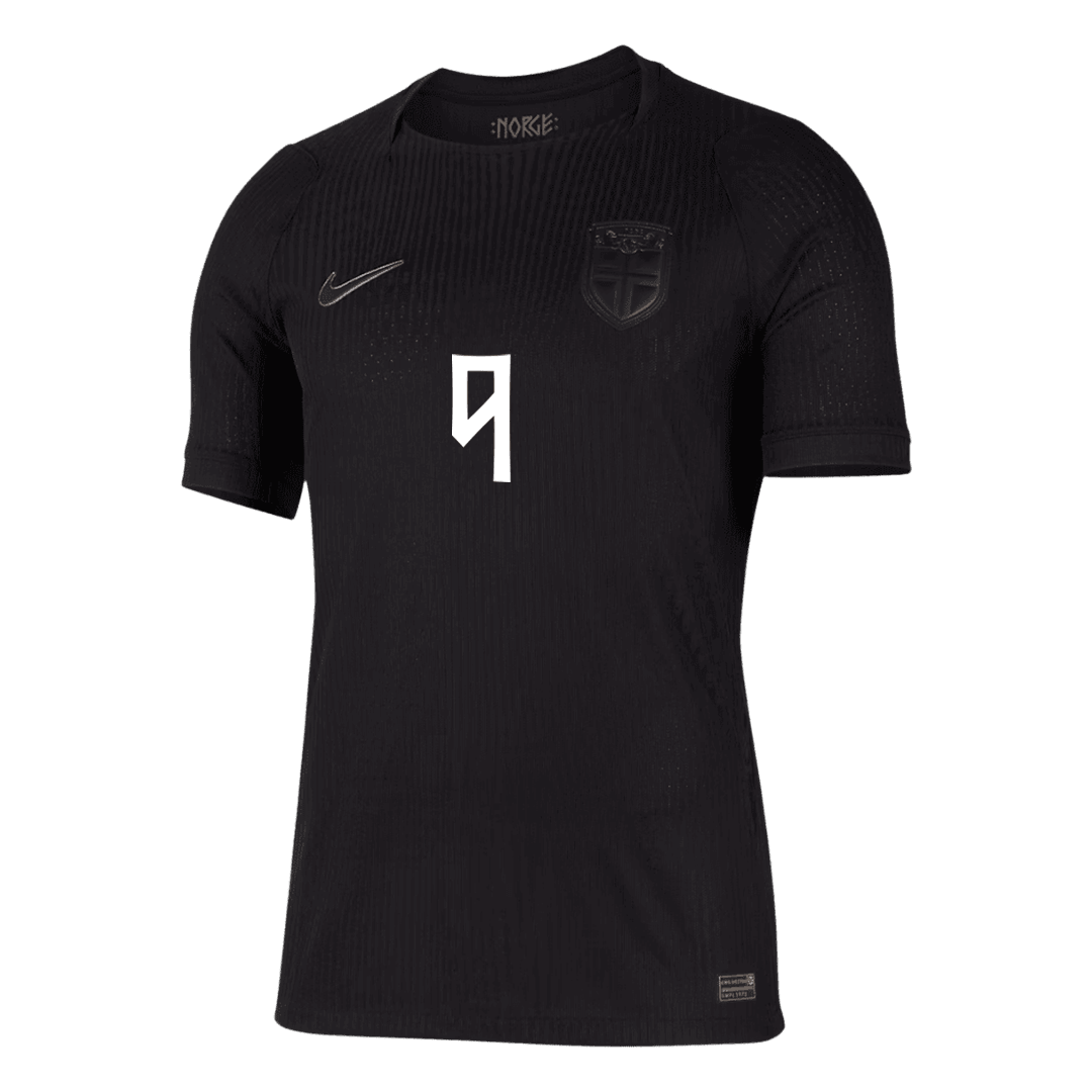 Versão do Jogador BRAUT HAALAND #9 Norway Fora Copa do Mundo Futebol Camisas 2026 Preto
