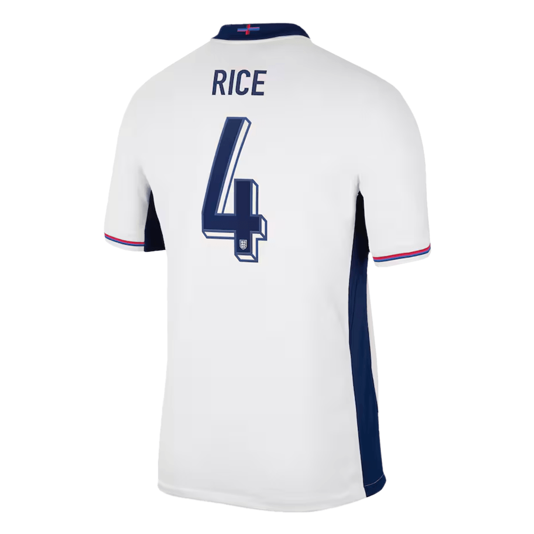 Custom RICE #4 England Soccer Jersey Home 2024