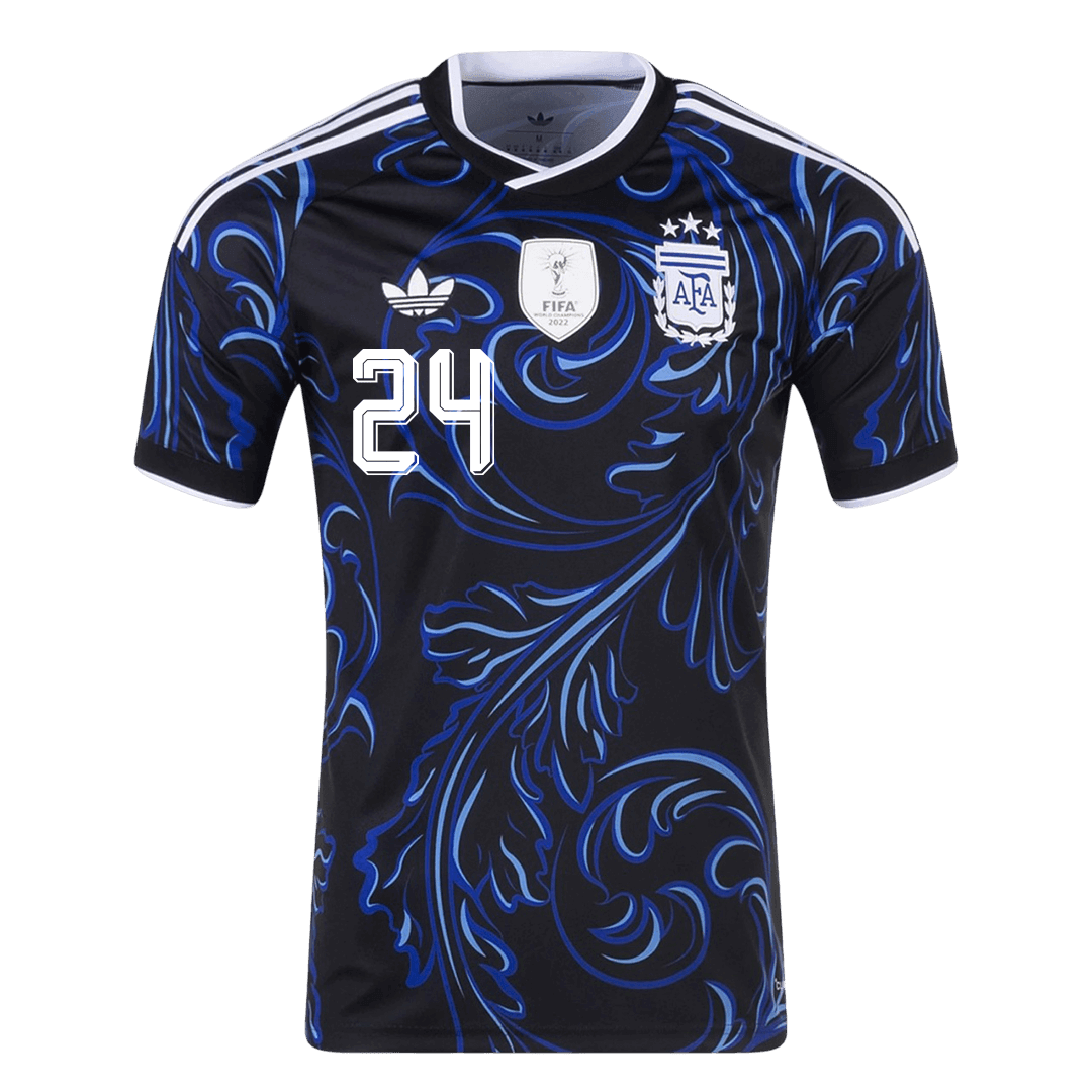E. FERNÁNDEZ #24 Argentina Fora Copa do Mundo Camisa 2026 Preto