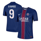 Jogador G.RAMOS #9 PSG Casa Futebol Camisas 2025/26 Marinha