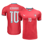 Versão do Jogador BERNARDO #10 Portugal Casa Copa do Mundo Futebol Camisas 2026 Vermelho