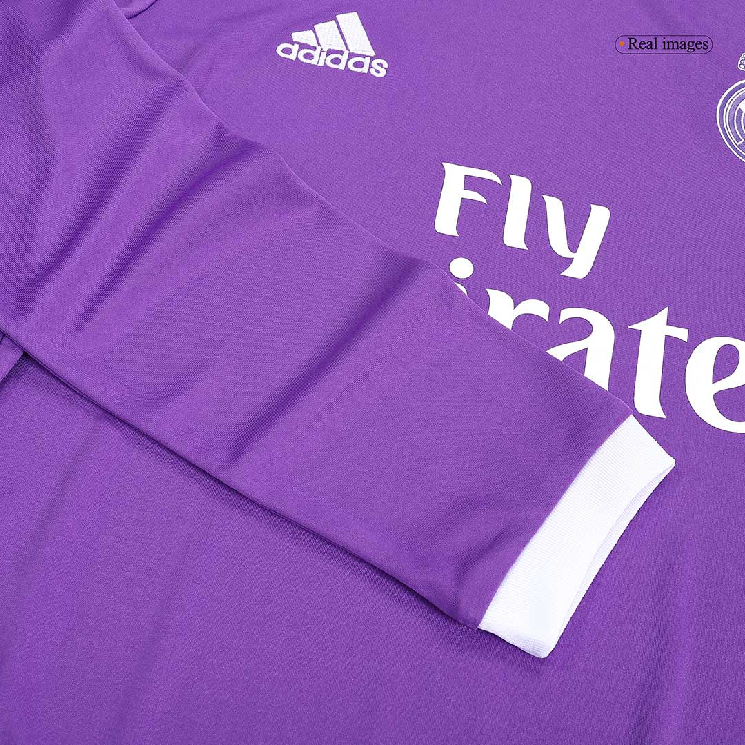 Camisola de futebol de manga comprida RONALDO #7 Real Madrid Retro Jersey Away 2016/17