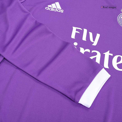 MODRIĆ #19 Real Madrid Retro Jersey Away Camisola de Futebol de Manga Longa 2016/17