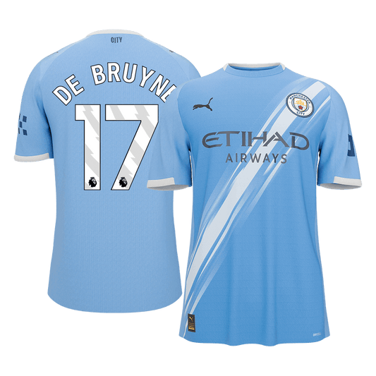 【Super Qualidade】DE BRUYNE #17 Manchester City
 Casa Futebol Camisa 2025/26 Azul