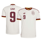 Versão do Jogador GAVI #9 Spain Fora Copa do Mundo Futebol Camisas 2026 Branco