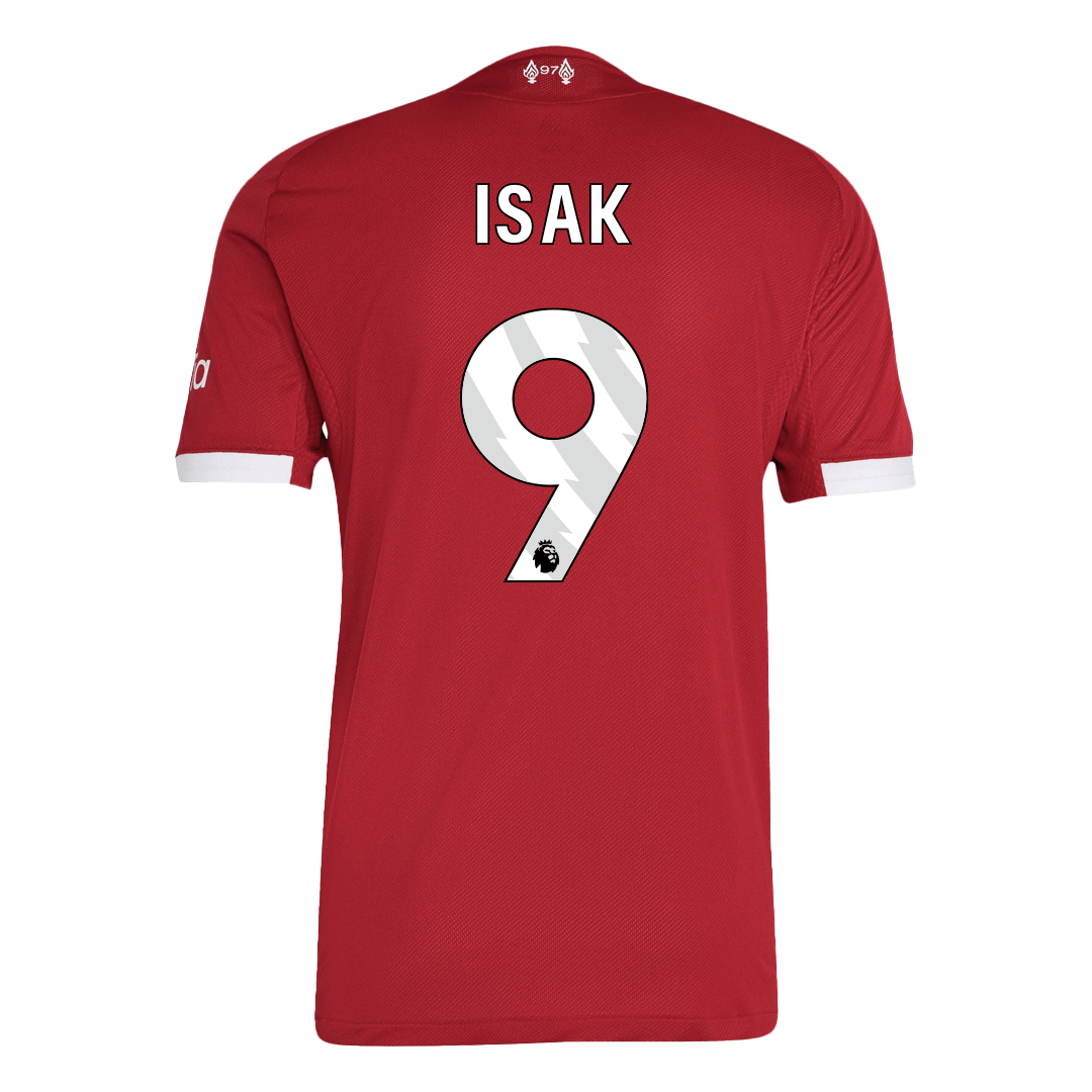 Autêntico ISAK #9 Liverpool Casa Futebol Camisas 2025/26 Vermelho