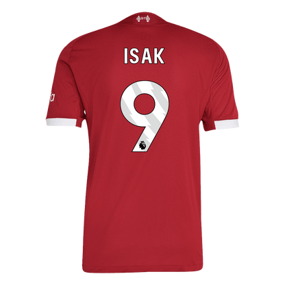 Autêntico ISAK #9 Liverpool Casa Futebol Camisas 2025/26 Vermelho
