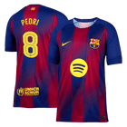 PEDRI #8 Barcelona Casa Camisa 2025/26- Vermelho&Azul