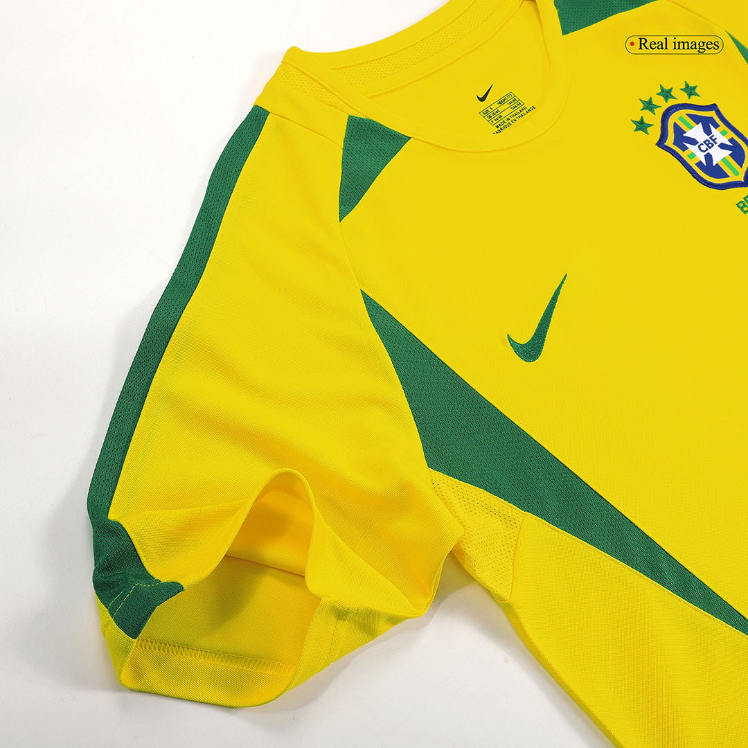 Camisola de futebol retro do Brasil #9 do RONALDO 2002/03