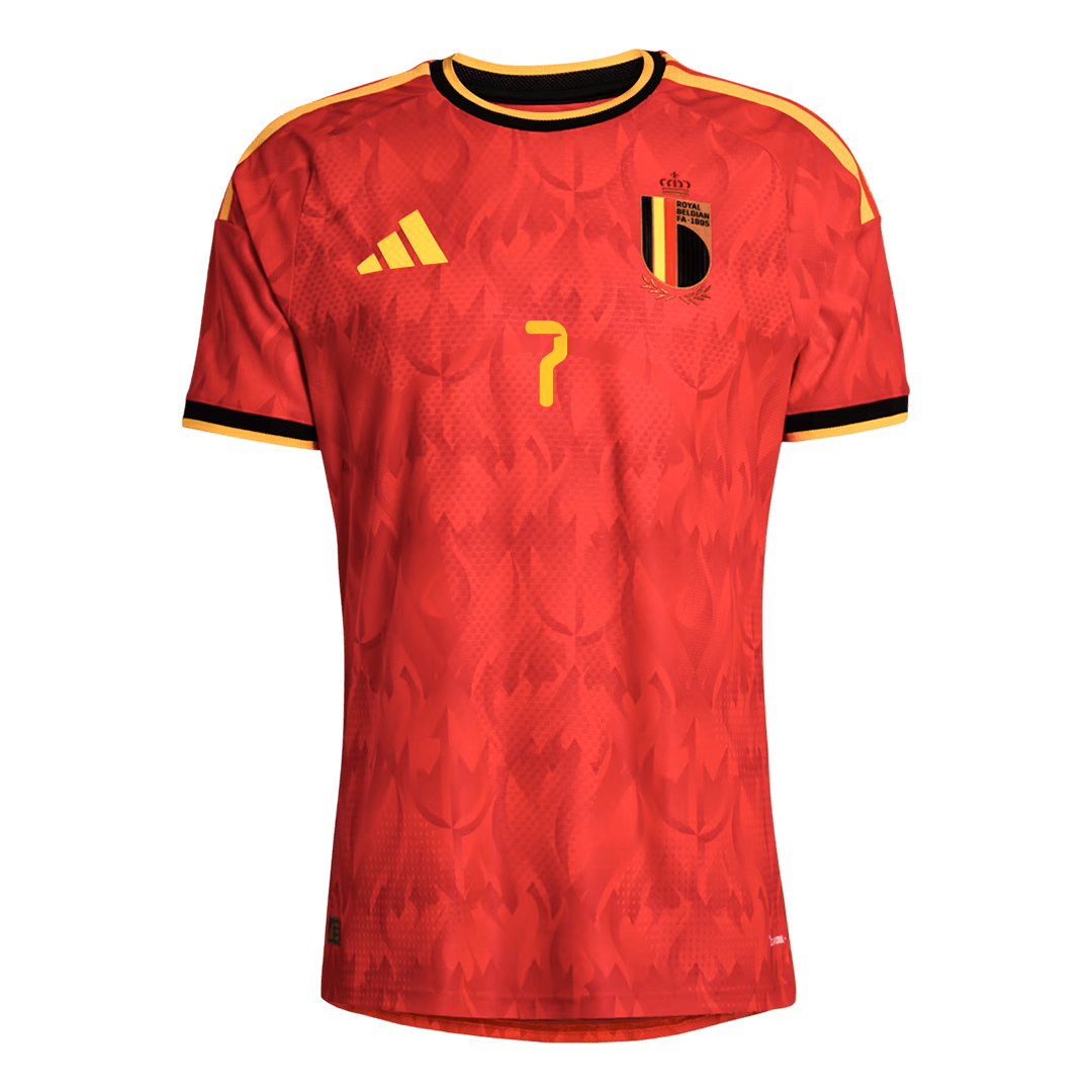 Jogador DE BRUYNE #7 Belgium Casa World Cup Futebol Camisas 2026 Vermelho