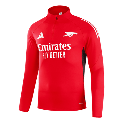 Arsenal Zíper Moletom Conjunto (Top+Calças) 2025/26 Vermelho