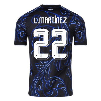 L. MARTÍNEZ #22 Argentina Fora Copa do Mundo Camisa 2026 Preto