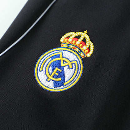 Real Madrid Zíper Moletom Conjunto (Top+Calças) 2025/26 Preto