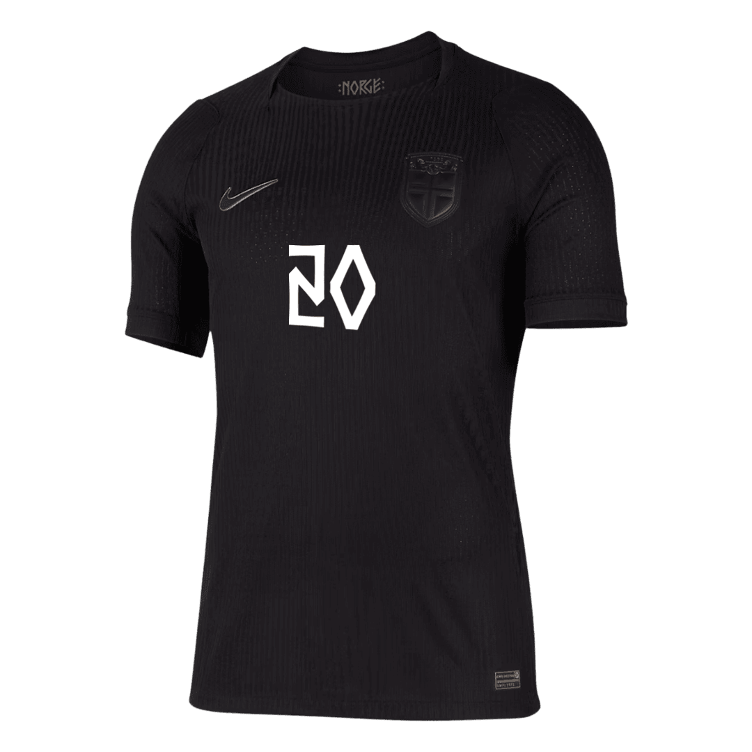 Versão do Jogador NUSA #20 Norway Fora Copa do Mundo Futebol Camisas 2026 Preto