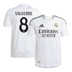 Camisa de futebol barata do Real Madrid VALVERDE #8 Home 2024/25 - Versão Player, Slim Fit
