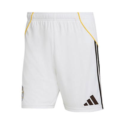 【Super Qualidade】Real Madrid Casa Camisa Conjunto (Camisola + Calções) 2025/26- Branco