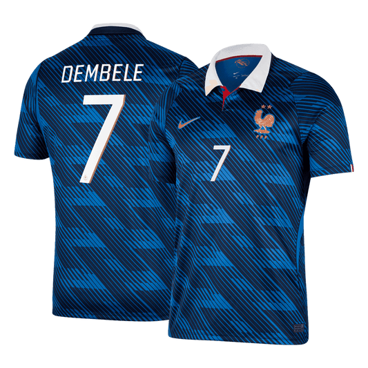 DEMBÉLÉ #7 France Casa Copa do Mundo Camisa 2026 Azul - camisola de futebol para adeptos em