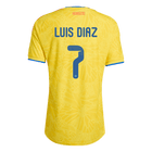 Jogador LUIS DíAZ #7 Colômbia Casa Copa do Mundo Futebol Camisas 2026 Amarelo
