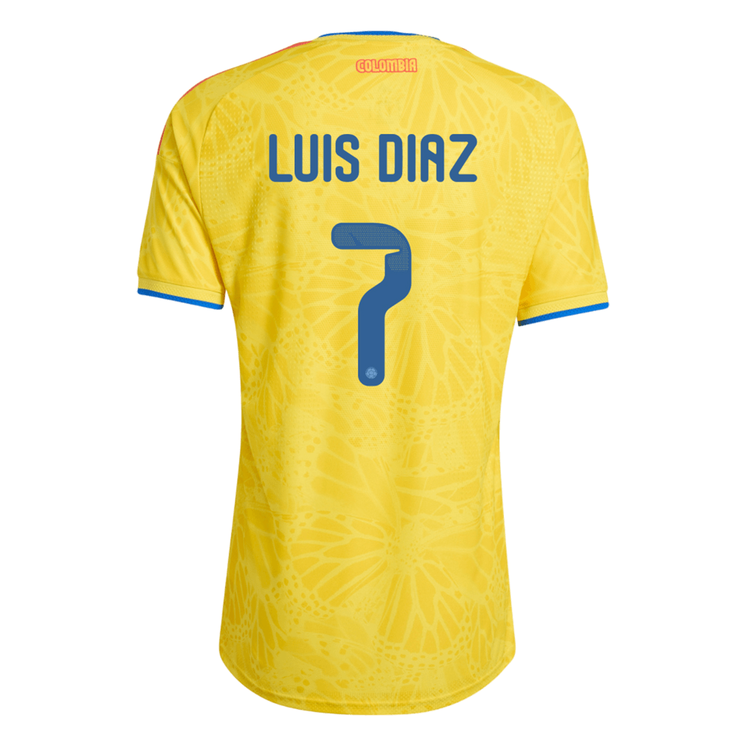 Jogador LUIS DíAZ #7 Colombia Casa World Cup Futebol Camisas 2026 Amarelo
