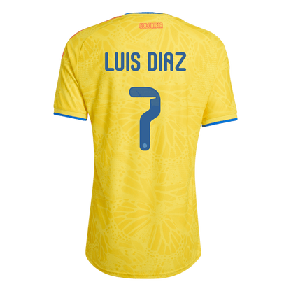 Jogador LUIS DíAZ #7 Colombia Casa World Cup Futebol Camisas 2026 Amarelo