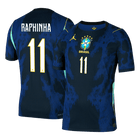 Versão do Jogador RAPHINHA #11 Brazil Fora Copa do Mundo Futebol Camisas 2026 Marinha