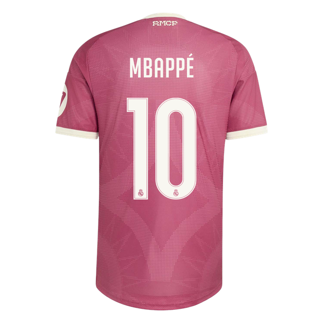Versão do Jogador MBAPPÉ #10 Real Madrid Terceira Futebol Camisas 2026/27 Rosa