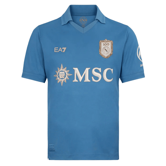Versão do Jogador Napoli Casa Futebol Camisas 2026/27 Azul