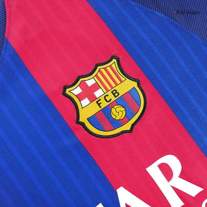 Retrô MESSI #10 Barcelona Casa Camisa 2016/17 Vermelho&Azul