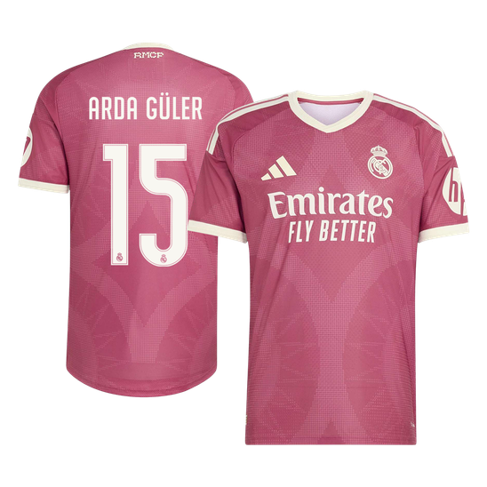 Versão do Jogador ARDA GÜLER #15 Real Madrid Terceira Futebol Camisas 2026/27 Rosa