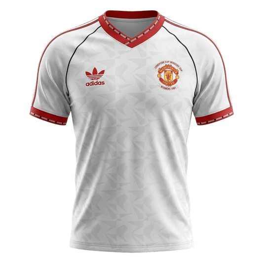Retrô Manchester United Fora Camisa 1991 Branco
