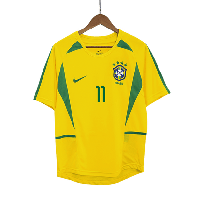 Camisola Retro RONALDINHO #11 Brasil Home Soccer Shirt 2002/03