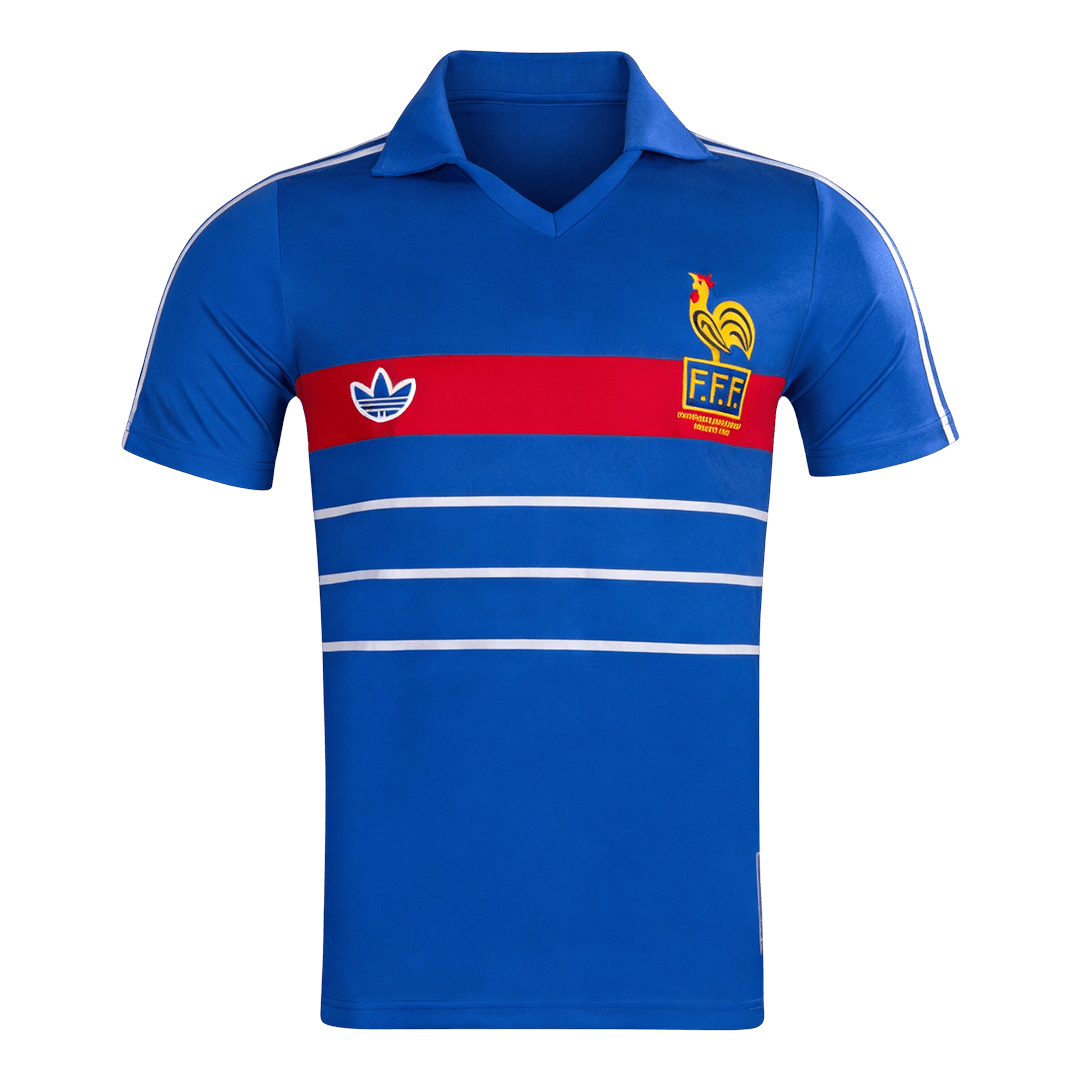 Retrô França Casa Camisa 1984 Azul