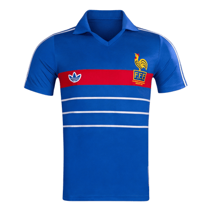 Retrô França Casa Camisa 1984 Azul