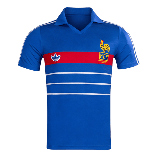 Retrô France Casa Camisa 1984 Azul