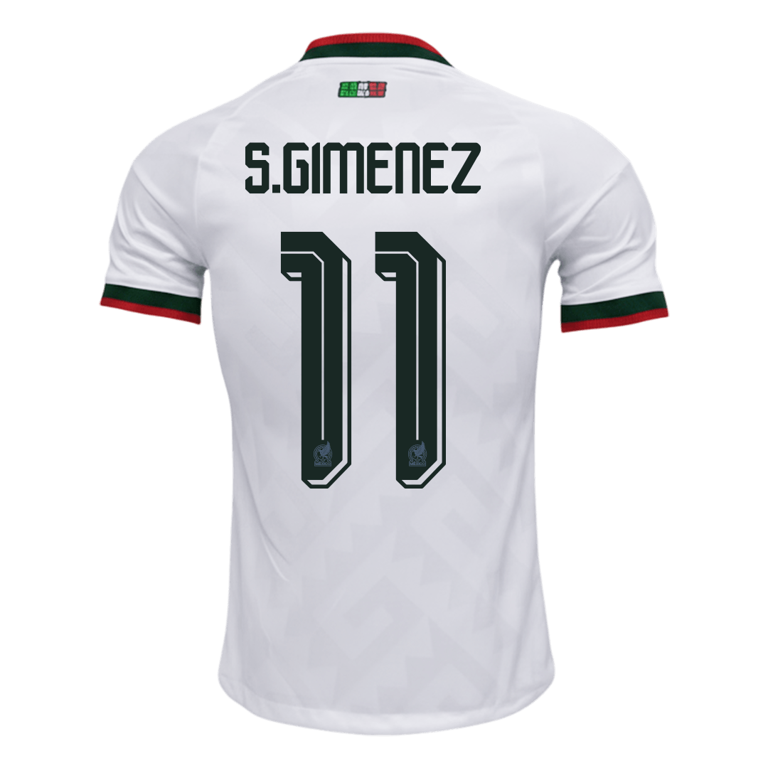 Versão do Jogador S.GIMENEZ #11 Mexico Fora Copa do Mundo Futebol Camisas 2026 Branco