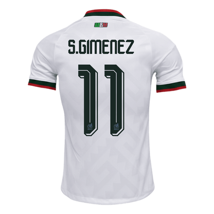 Versão do Jogador S.GIMENEZ #11 Mexico Fora Copa do Mundo Futebol Camisas 2026 Branco