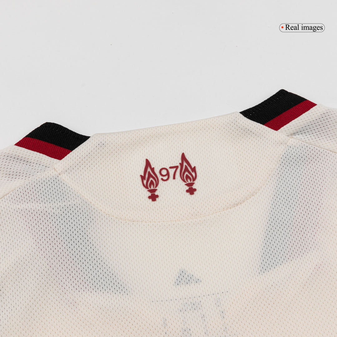 Autêntico ISAK ##9 Liverpool Fora Futebol Camisas 2025/26 Branco