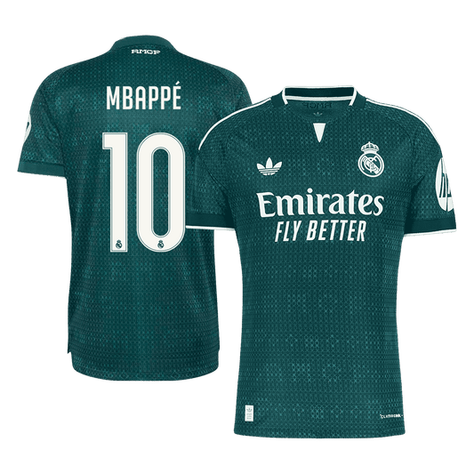 Versão do Jogador MBAPPÉ #10 Real Madrid Fora Futebol Camisas 2026/27 Verde