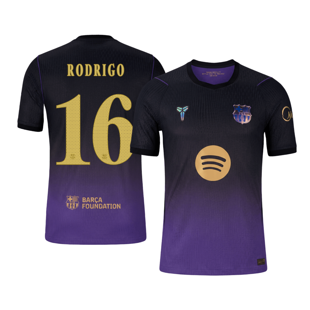 Versão do Jogador RODRIGO #16 Barcelona Fora Futebol Camisas 2026/27 - UCL