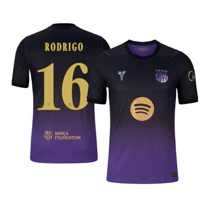 Versão do Jogador RODRIGO #16 Barcelona Fora Futebol Camisas 2026/27 - UCL